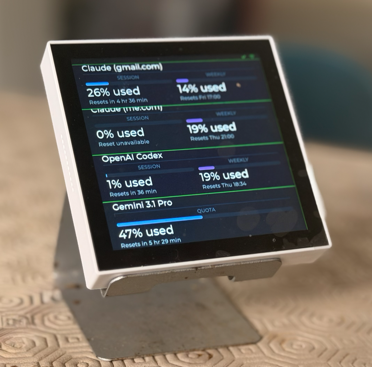 UNWHELM Desk Unit — always on touchscreen showing your priorities
